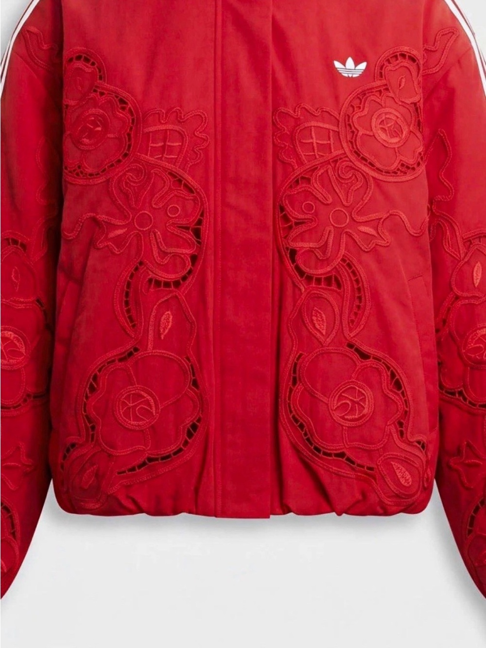 adidas x ASOS Red Floral Embroidered Track Jacket Women’s Full Zip NWT